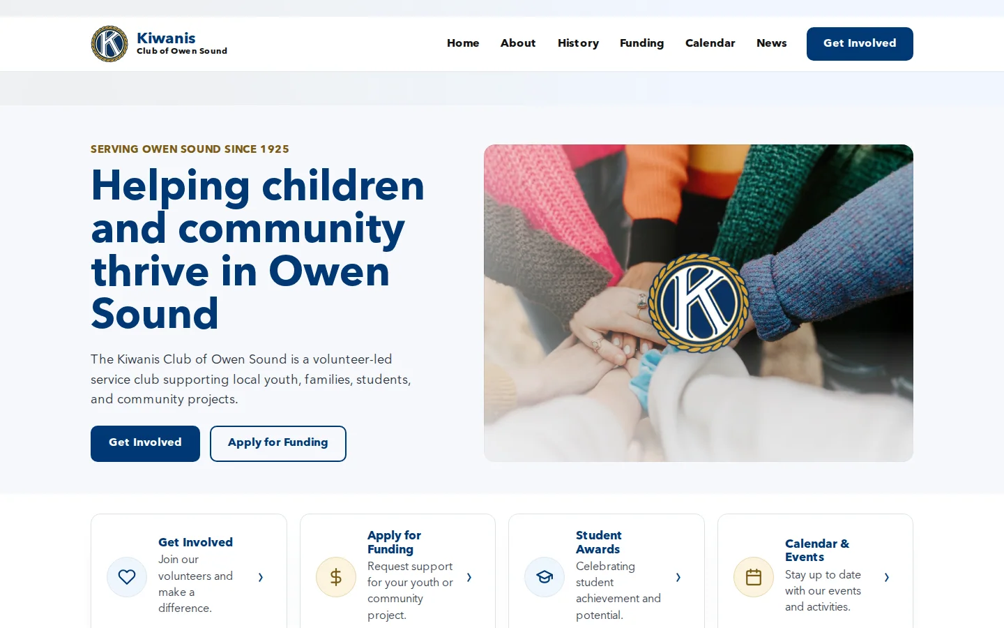 Kiwanis Club of Owen Sound website with community programs and events